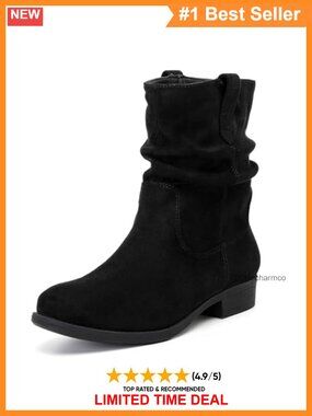 Women's Ankle Boots Flat Booties Faux Leather Microfiber Lug Sole